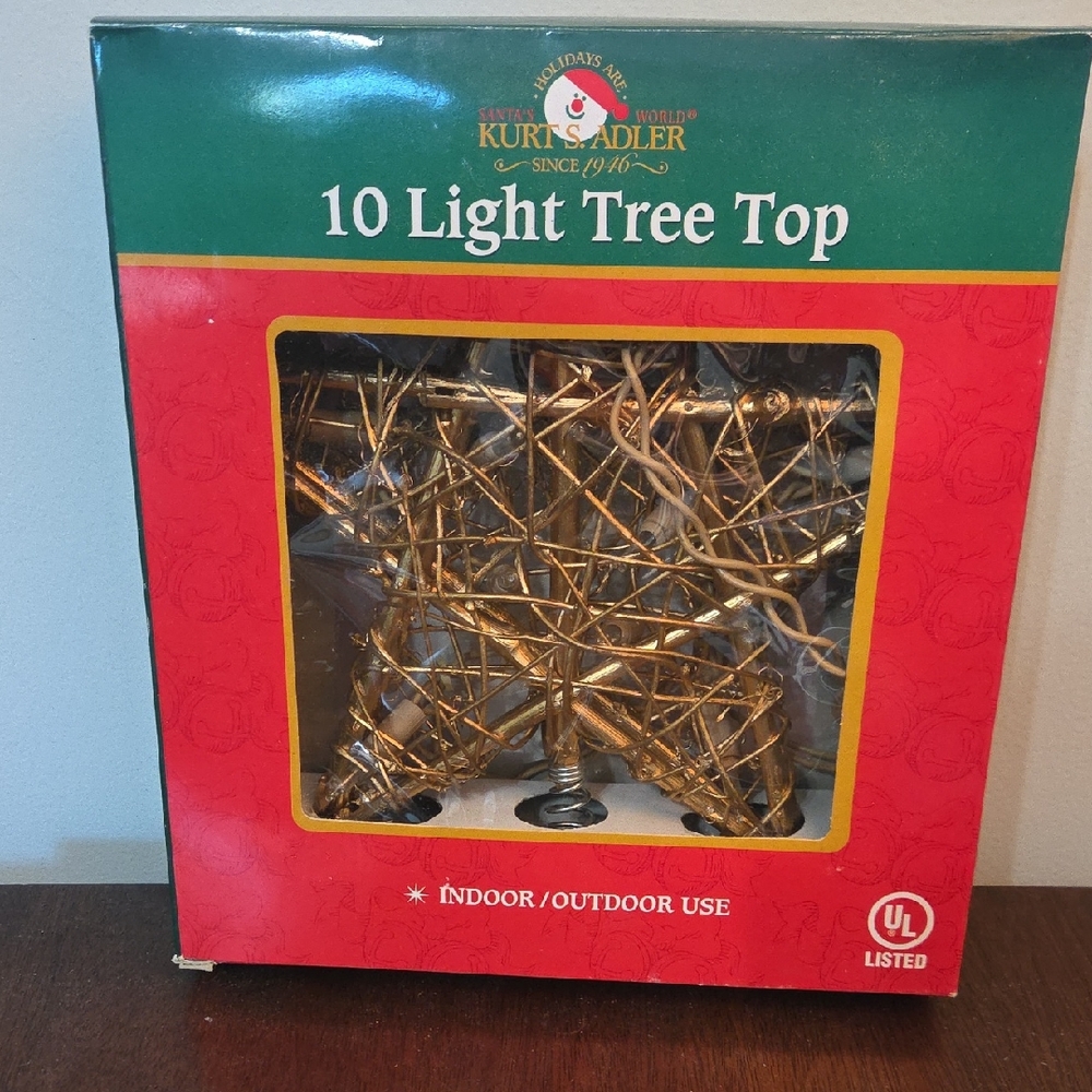 50% Off All Christmas!!  NIB Kurt S. Adler 10 Light Tree Topper